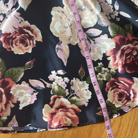 Jodi Kristopher Navy Blue Pink Floral Rose Tulle Petticoat Mini Skirt Junior 3 - Picture 7 of 8